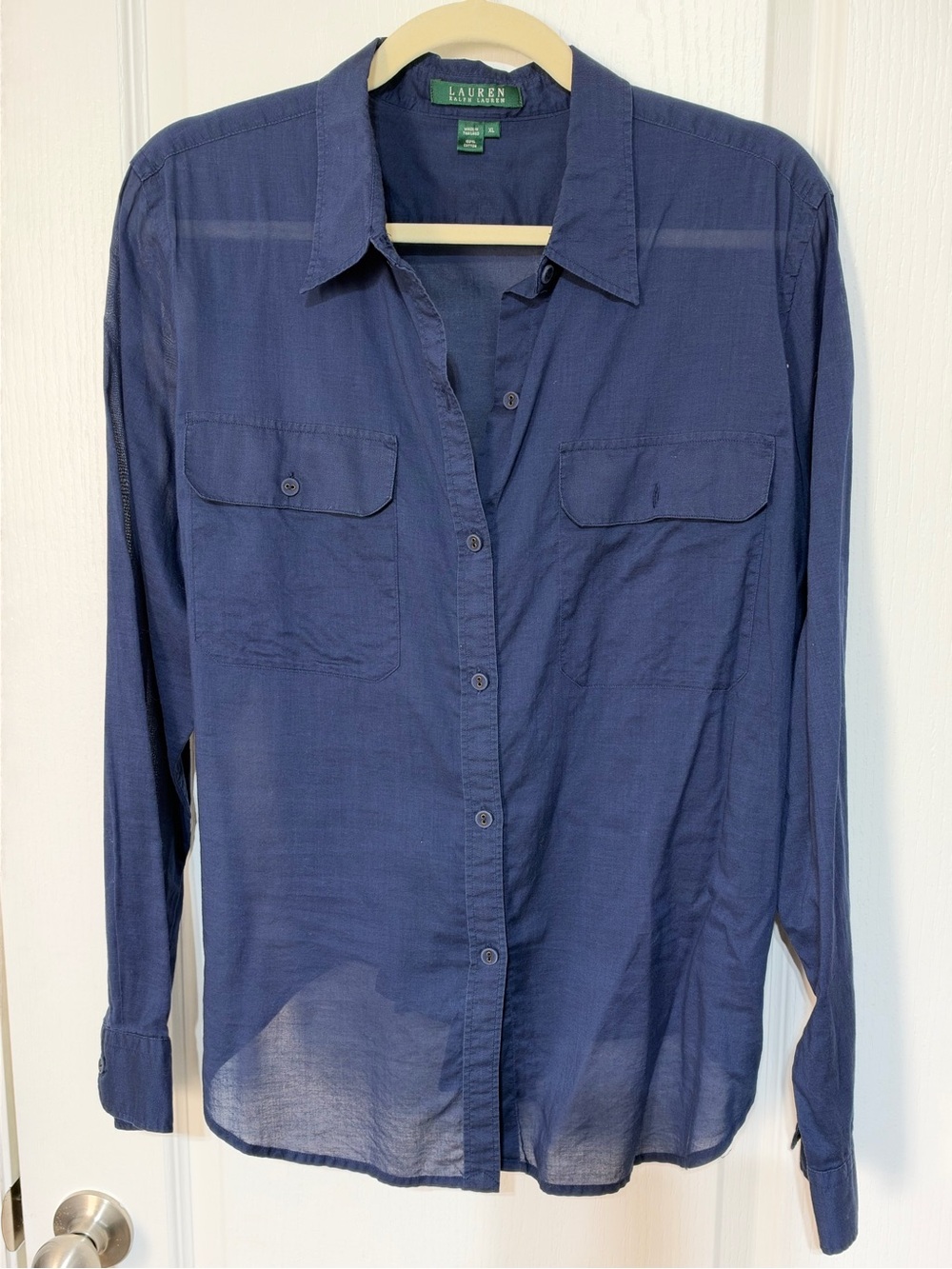 Lauren Ralph LaurenWomen’s Navy Button-Up Shirt